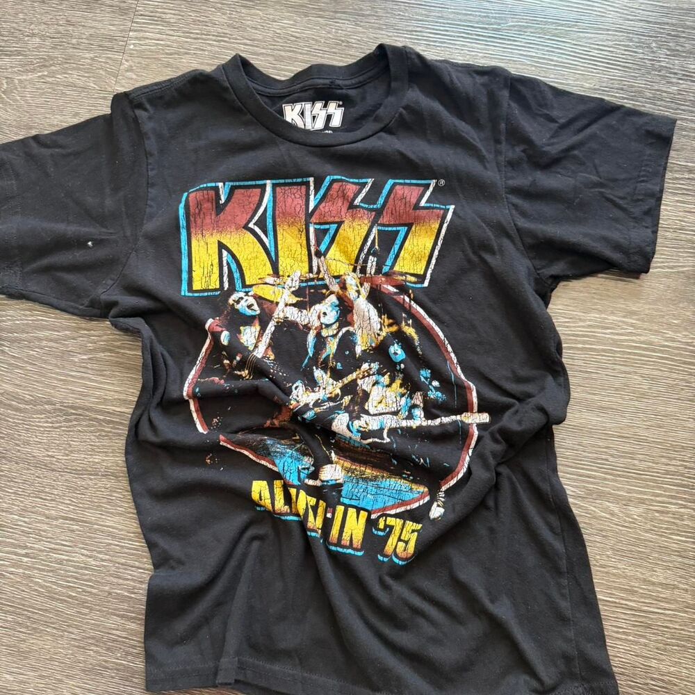 kiss Women's Black T-shirt